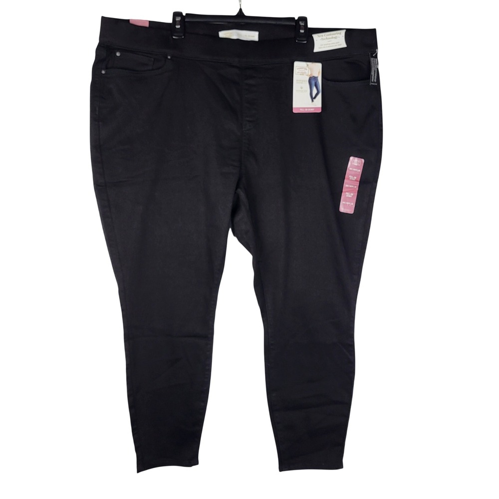 Signature by Levi Strauss Pull-On Skinny Womens 28S Black Totally Shaping Jeans